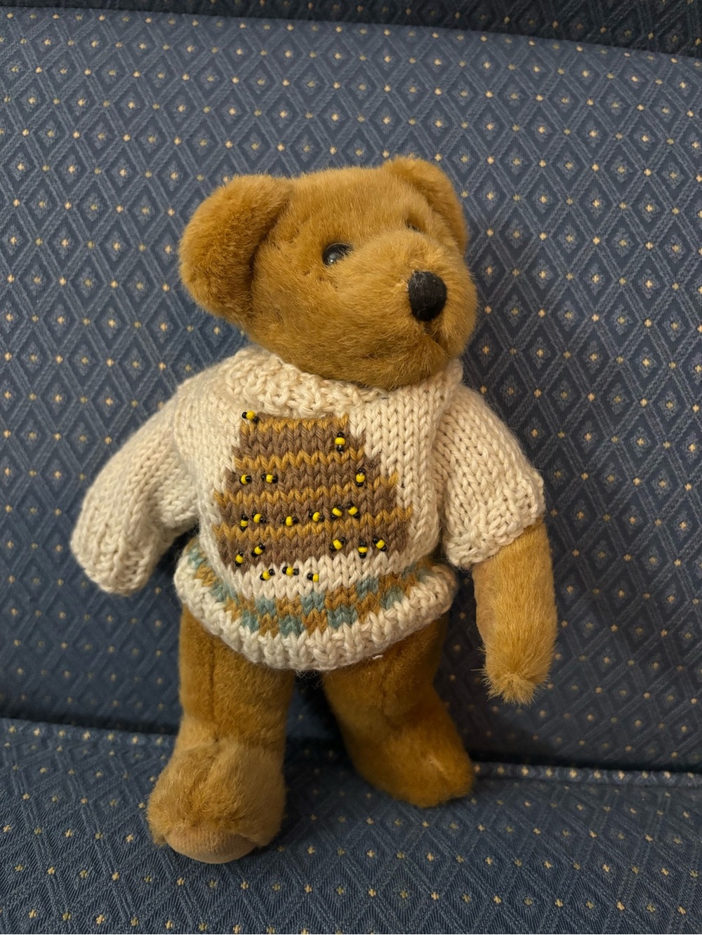 Vintage Boyds Bears Edmund T. Bear Jointed Plush w/ Beehive Sweater